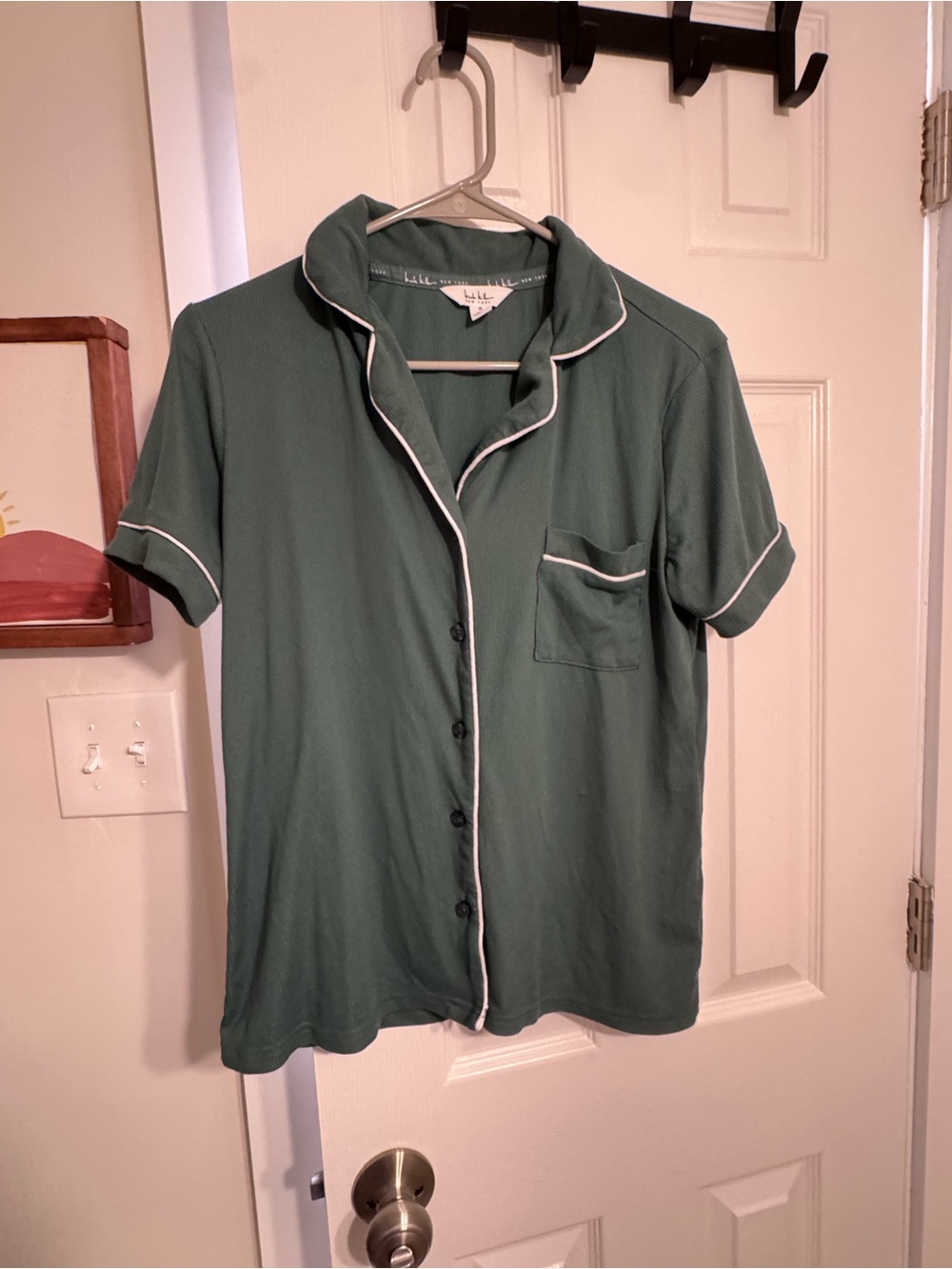 Women sleep button down tee